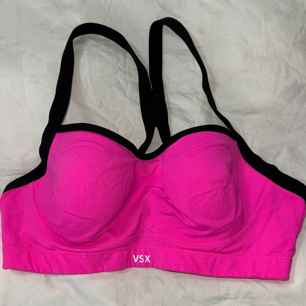 Victoria’s Secret VSX Bold Pink and Black Sports Bra